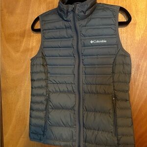 Columbia Down Quilted Vest (Dark grey + deep green) 650 real down